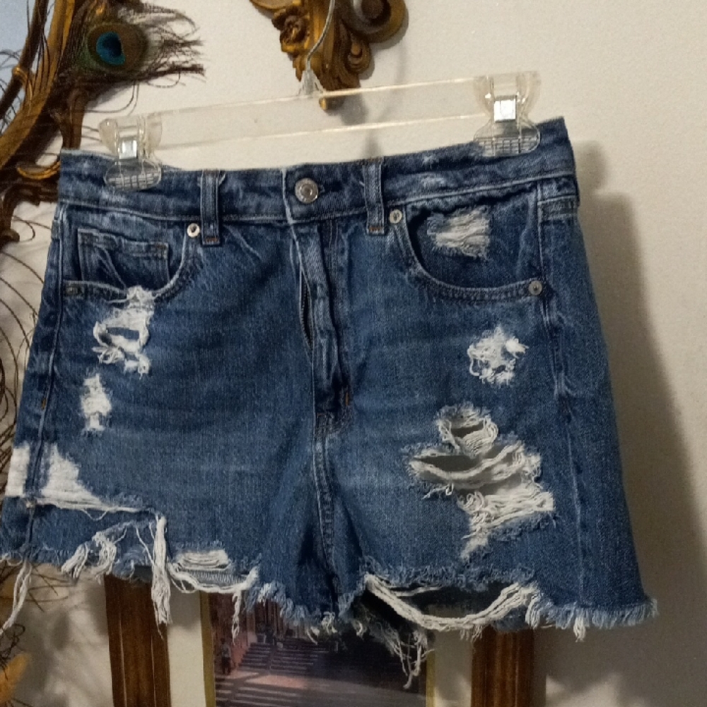 American Eagle Outfitters Ripped Blue Jean Shorts